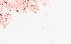 粉色桃花枝杈落花素材