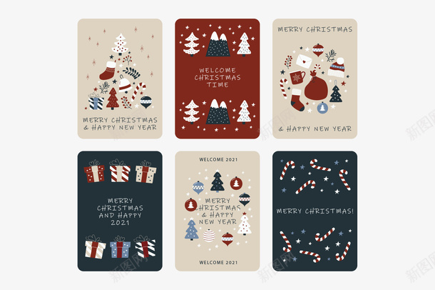 圣诞节日贺卡ai免抠素材_88icon https://88icon.com 圣诞节 贺卡 卡片 圣诞元素