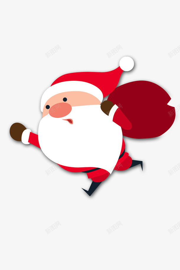 圣诞节快乐0007png免抠素材_88icon https://88icon.com 圣诞元素 圣诞素材 圣诞老人 圣诞节 背包袱的圣诞老人