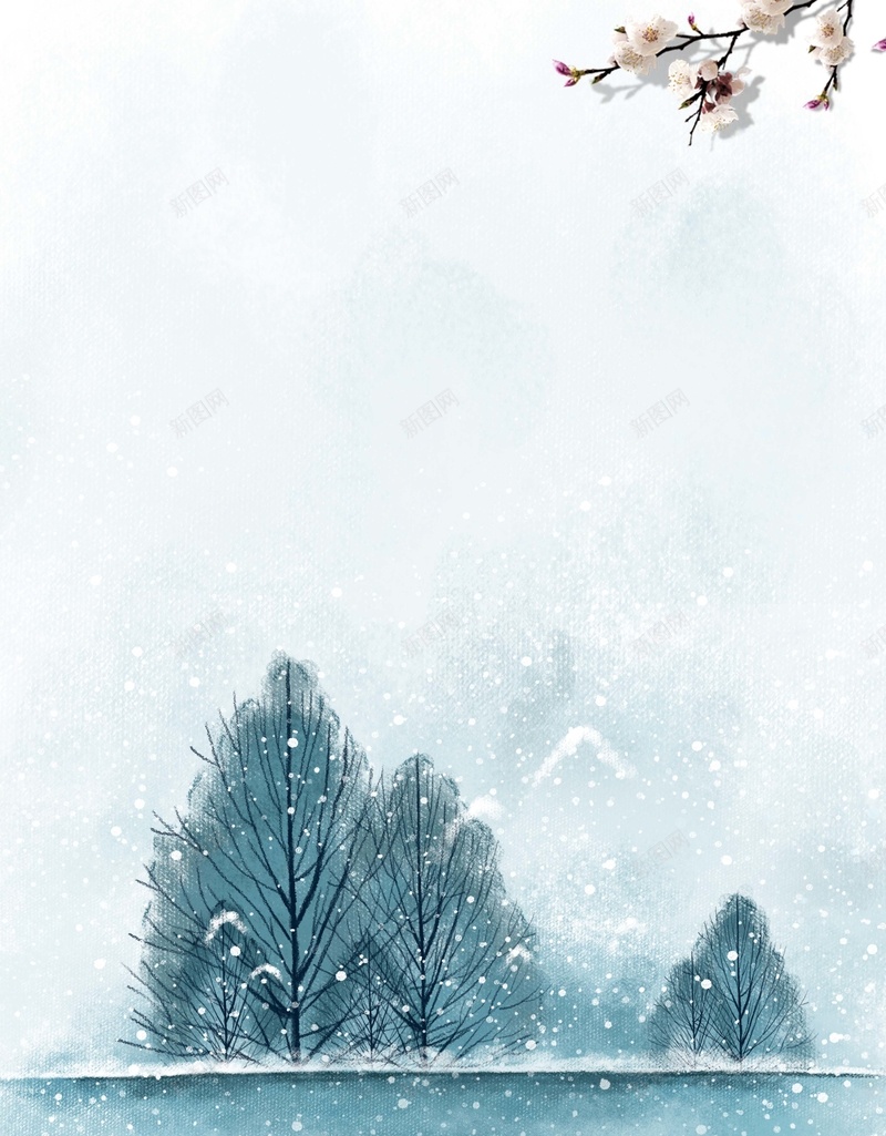 冬季植物雪景jpg设计背景_88icon https://88icon.com 冬季 雪 树 花