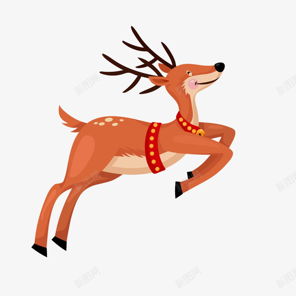 圣诞欢快的麋鹿02png免抠素材_88icon https://88icon.com 元素 冬天 圣诞节 麋鹿 麋鹿挂件