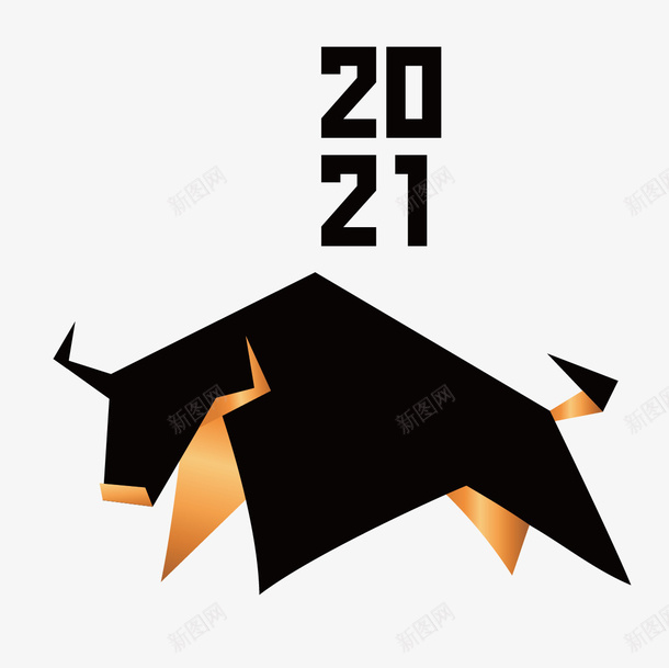 简约牛2021春节ai免抠素材_88icon https://88icon.com 牛 简约 春节 卡通