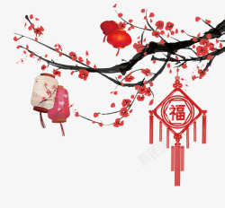 中国年味新年元素福和灯笼高清图片