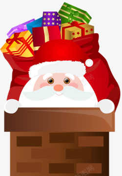 一包多用圣诞老人背一包礼物高清图片