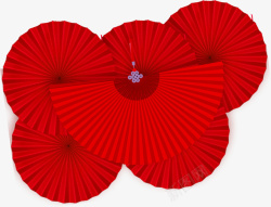 红色的伞中国风红色伞扇子高清图片