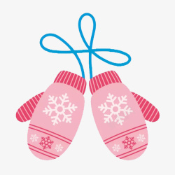 网页手套冬天冬季粉色手套高清图片