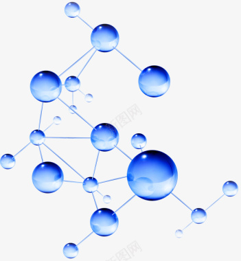 分子分子蓝色素材图标