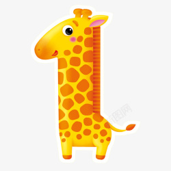 动物元素可爱卡通黄色长颈鹿素材