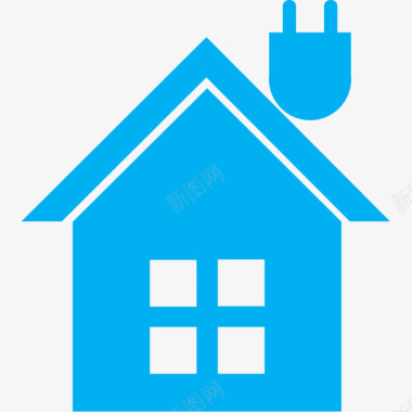 小屋子蓝色的充电小屋图标