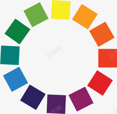 12颜色色环对比色类似色PPT素材图标