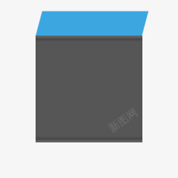 蓝色标题黑色透明文本框素材