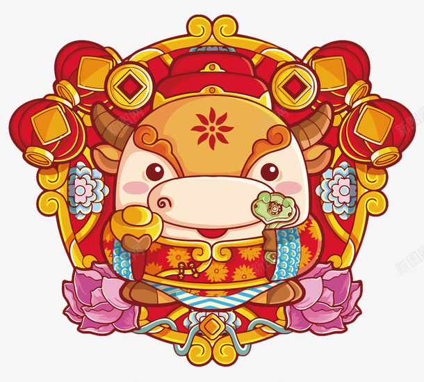 牛年卡通素材可爱牛牛png免抠素材_88icon https://88icon.com 牛 牛年 新年 可爱 古风