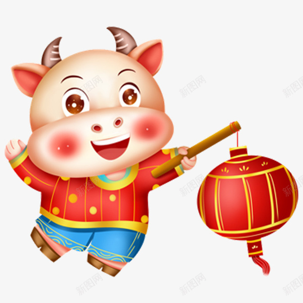 2021牛年新年元素psd免抠素材_88icon https://88icon.com 2021 新年 牛 春节