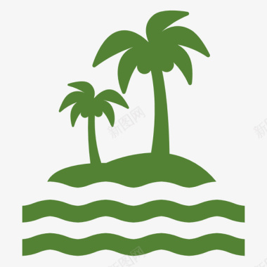 水边的椰子树图标