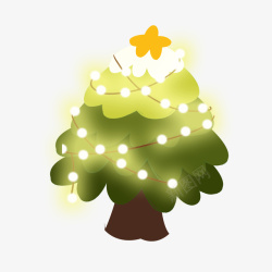 发光的圣诞树卡通发光圣诞树高清图片