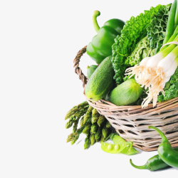 一篮子绿色蔬菜素材