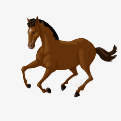 小动物插画动物棕色马匹免扣素材元素素材