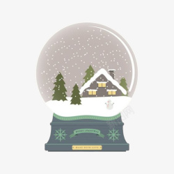 圣诞玻璃球PNG矢量图圣诞雪景装饰玻璃球高清图片