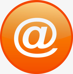 邮件图标素材橘色圆素材