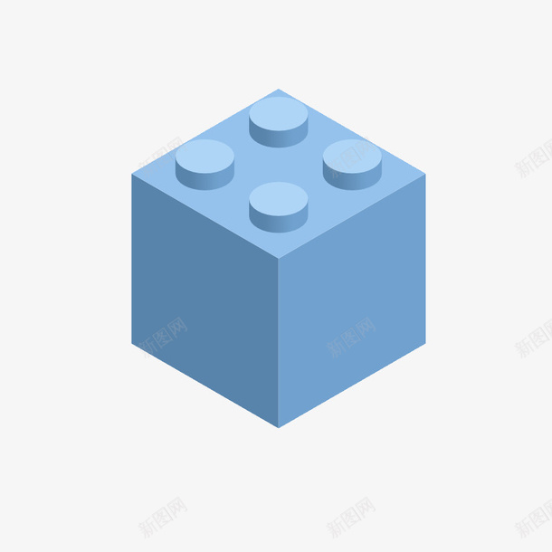 天蓝色积木块png免抠素材_88icon https://88icon.com 积木 积木玩具 塑料积木 组装积木 积木块