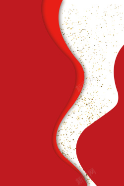 节日国庆电商圣诞感恩节春节红色丝质感曲线海报