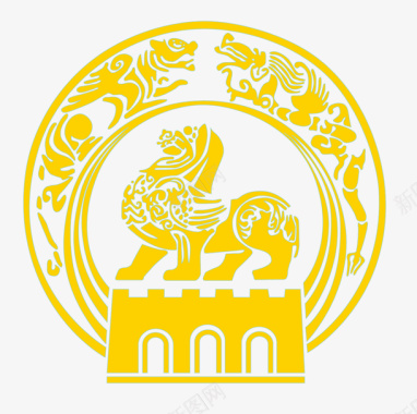 矢量烟务狮子南京地徽貔貅图标
