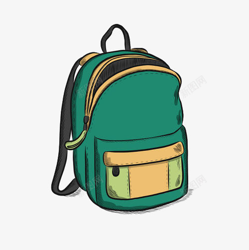 卡通可爱背包png免抠素材_88icon https://88icon.com schoolbag 书包 打开的书包 文具 背包