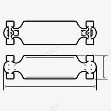 少年滑板长板尺寸长度滑板图标