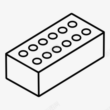 墙体画多孔砖建材孔洞图标