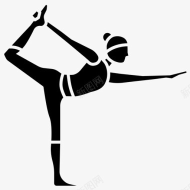 健身器械舞者姿势体式健身图标