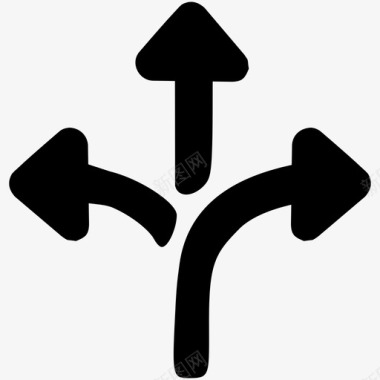 十字路口的决定箭头路线图标