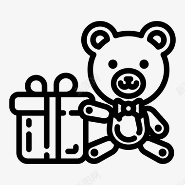 盒子泰迪熊生日盒子图标