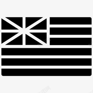 旗帜飘扬的旗帜夏威夷符号图标
