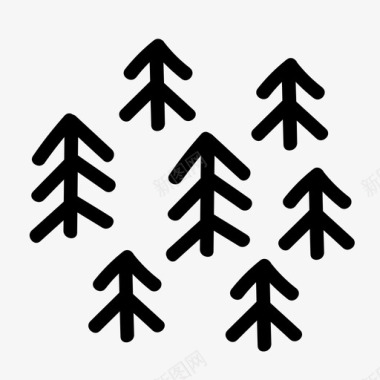 森林手绘松树图标
