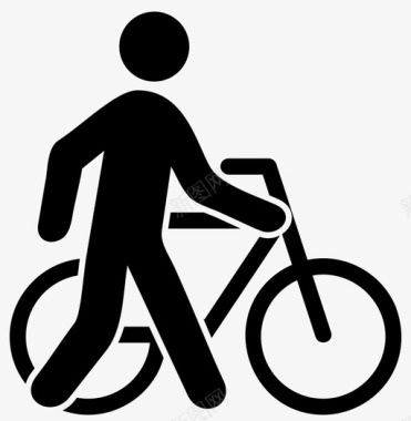 步行自行车文明自行车图标