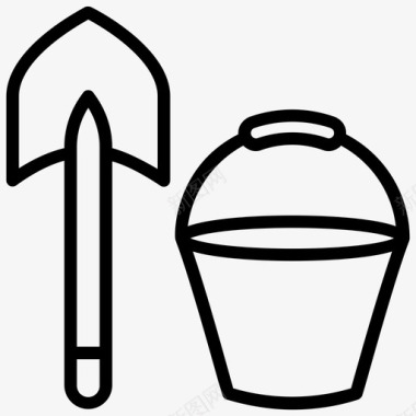 桶油漆桶铁锹图标