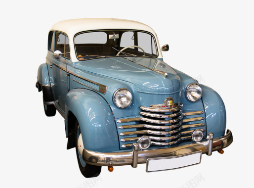 Oldtimer汽车老欧宝孤立的Pkw经典蓝色怀旧图标
