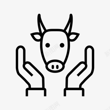奶牛哺乳奶牛护理奶牛保险奶牛保护图标