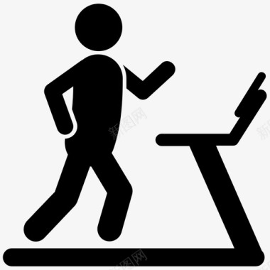 跑步机训练有氧运动健身器材图标