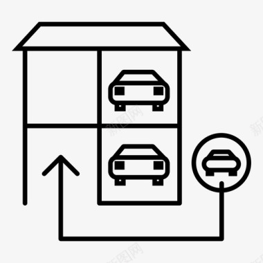 请勿停车停车场车库房地产图标