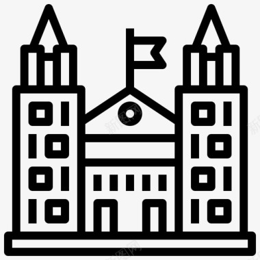 参加的研究所研究所建筑物监狱图标