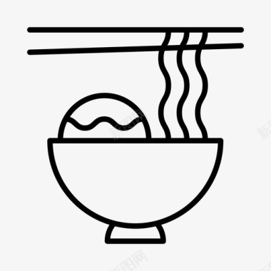 炒面条面条亚洲烹饪图标