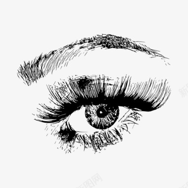 手绘兔眼睛手绘眼睛美丽女孩眼睛图标