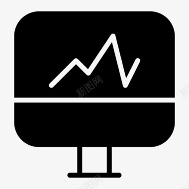 黑色信息图表图表监视器分析数字图标