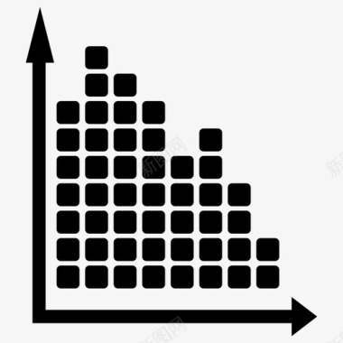 黑色信息图表直方图图表应用程序柱状图图标