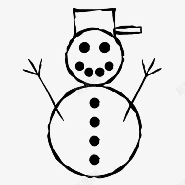 雪人圣诞节手绘图标