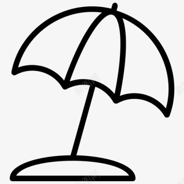 沙滩伞遮阳伞泰国海滩图标