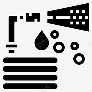 动感水花花园软管农业和园艺水图标