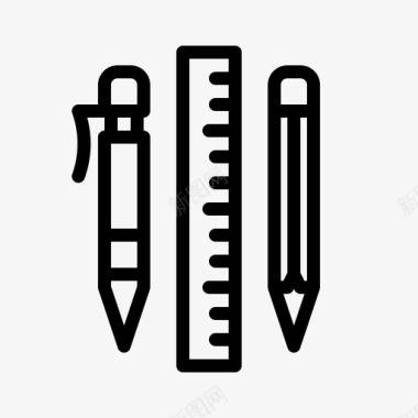 学校工具书写工具钢笔铅笔图标