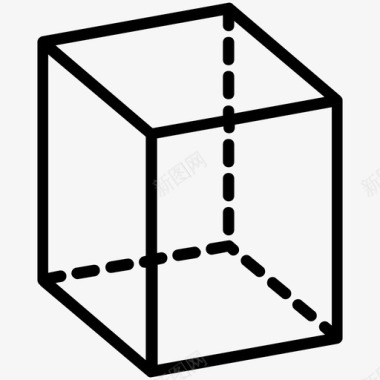 不规则形状线条立方体二维设计二维形状图标
